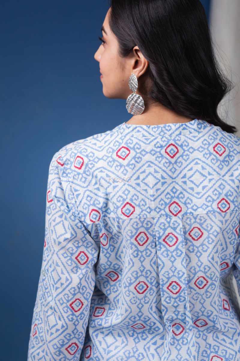 Image for Kusvaa Avdaf211 Kanti Cotton Handblock Co Ord Set Closeup 2