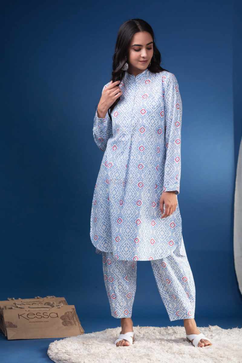 Image for Kusvaa Avdaf211 Kanti Cotton Handblock Co Ord Set Featured
