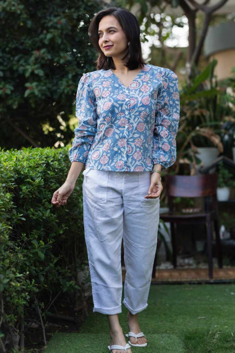 Image for Kusvaa Avdaf212 Omana Cotton Handblock Shirt Front