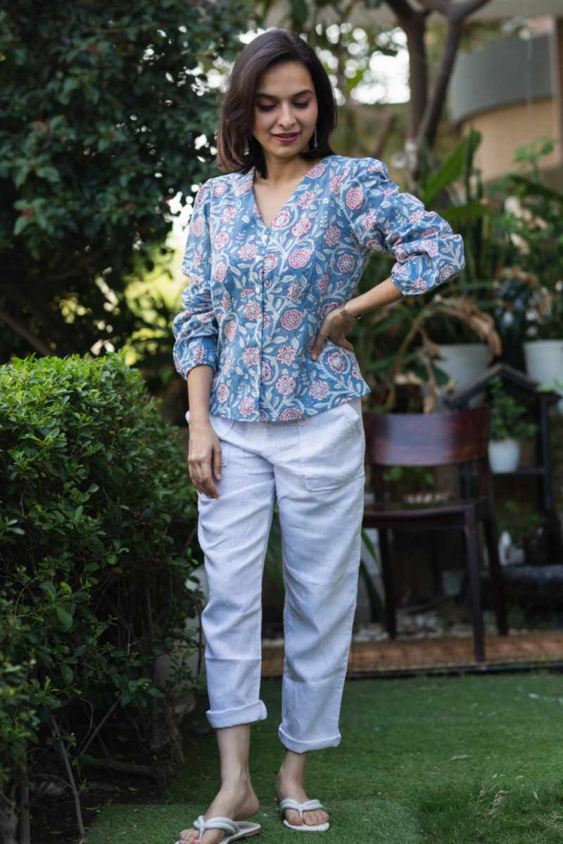Image for Kusvaa Avdaf212 Omana Cotton Handblock Shirt Side