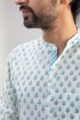 Image for Kusvaa Awk57 Savar Block Print Men Shirt Closeup