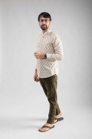 Image for Kusvaa Awk58 Viraj Block Print Men Shirt Front