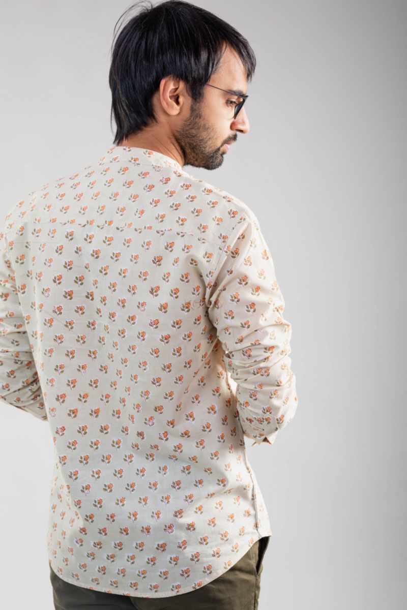 Image for Kusvaa Awk58 Viraj Block Print Men Shirt Side