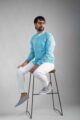 Image for Kusvaa Awk61 Tavasya Block Print Men Shirt Closeup 2