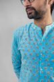 Image for Kusvaa Awk61 Tavasya Block Print Men Shirt Closeup