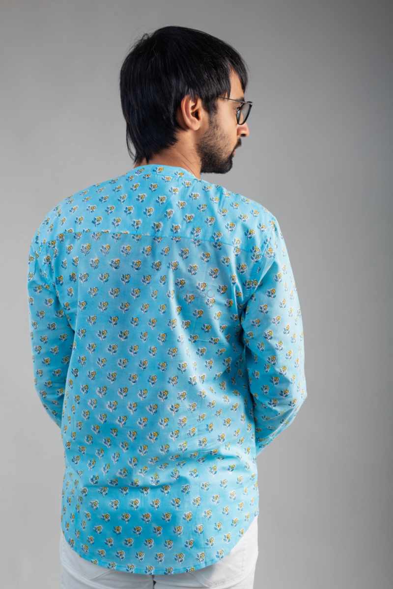 Image for Kusvaa Awk61 Tavasya Block Print Men Shirt Side