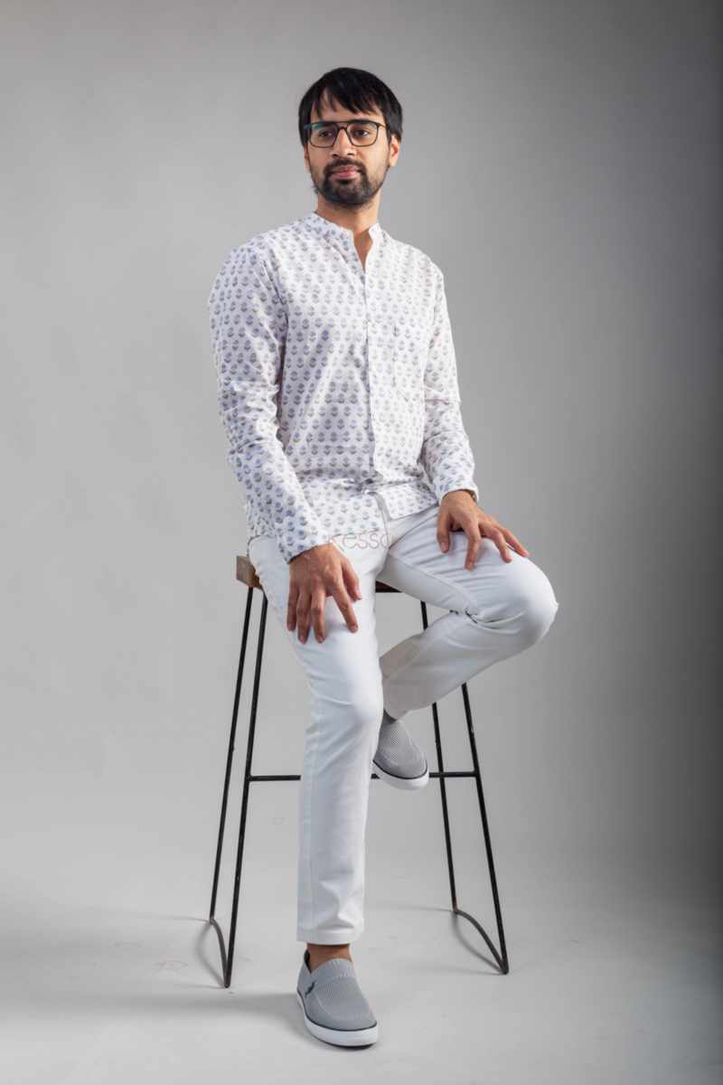 Image for Kusvaa Awk62 Tarush Block Print Men Shirt Front