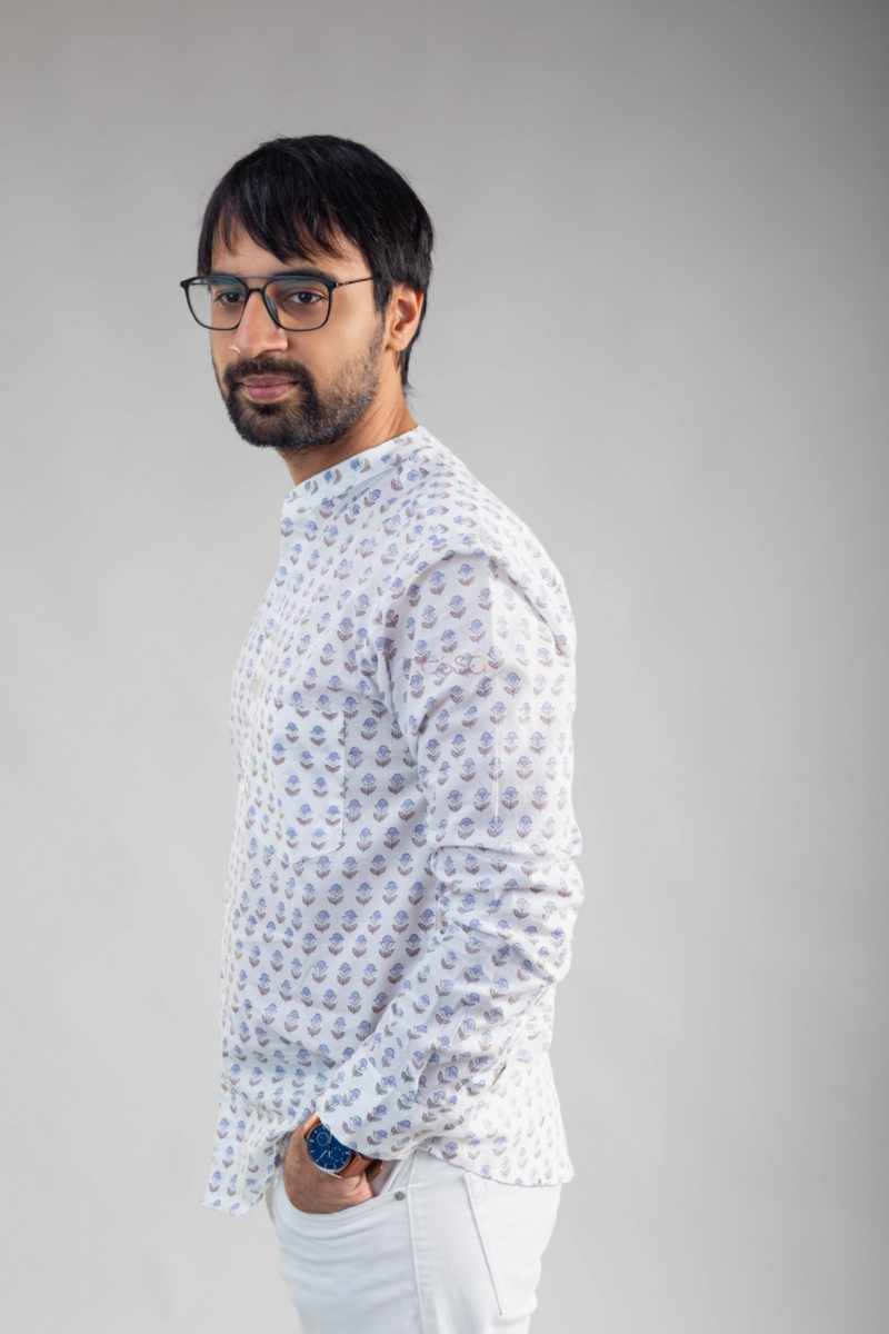 Image for Kusvaa Awk62 Tarush Block Print Men Shirt Side