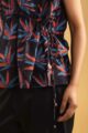 Image for Kusvaa Bpr27 Pakhi Handblock Cotton Short Kurti Closeup 2