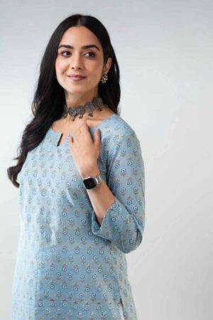 Image for Kusvaa De174 Aakrit Butta Print Straight Fit Kurta Featured