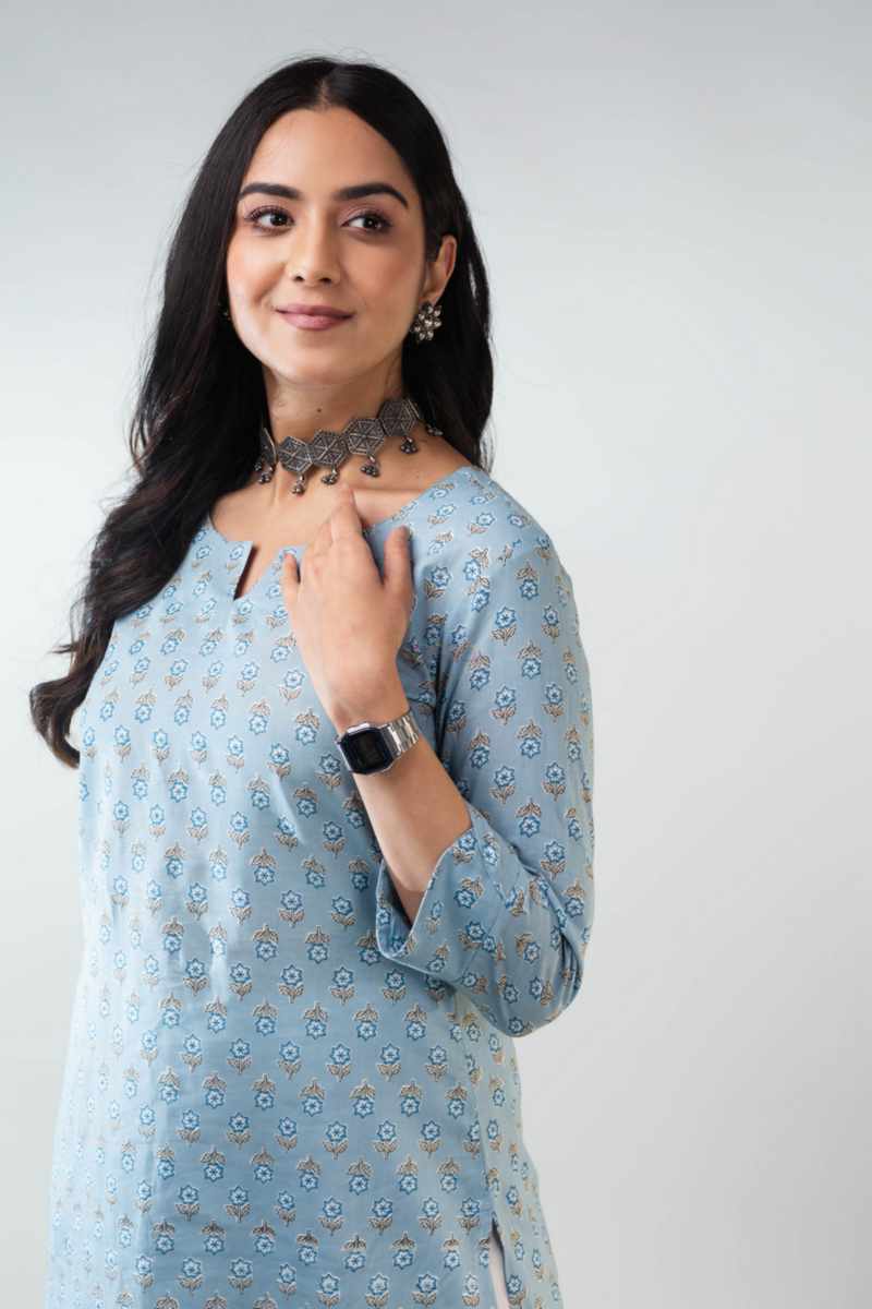 Image for Kusvaa De174 Aakrit Butta Print Straight Fit Kurta Featured