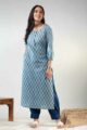 Image for Kusvaa De175 Kirtida Cotton Butti Print Straight Kurta Front