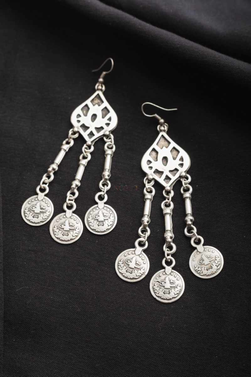 Image for Kusvaa Kpe416 Kazaki Tribal Oval Earrings Featured