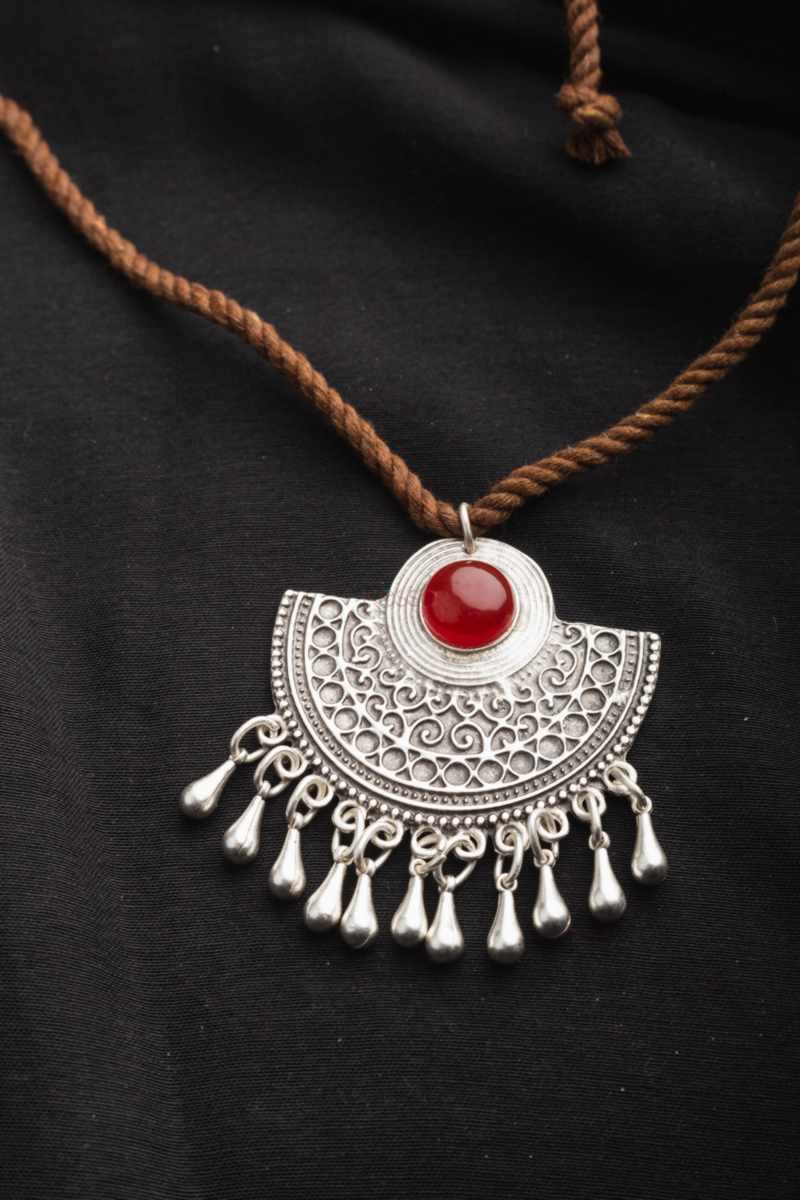 Image for Kusvaa Kpp14 Turkish Multi Stone Pendant Brown Sitting
