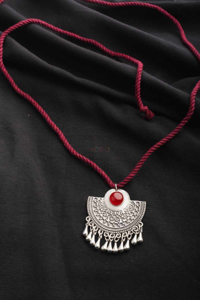Image for Kusvaa Kpp14 Turkish Multi Stone Pendant Red Side