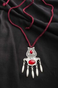 Image for Kusvaa Kpp15 Turkish Multi Stone Pendant Red Side