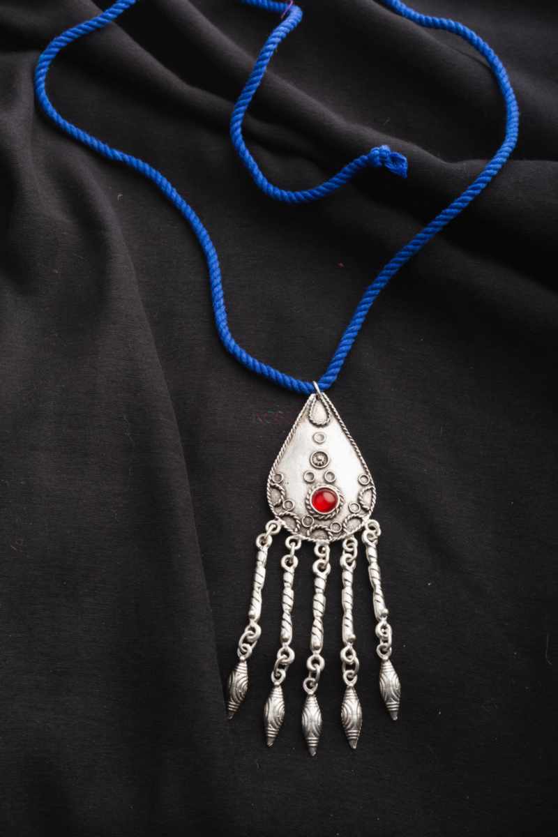 Image for Kusvaa Kpp16 Turkish Multi Stone Pendant Blue Side