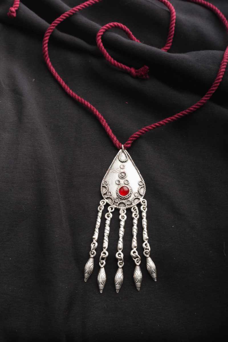 Image for Kusvaa Kpp16 Turkish Multi Stone Pendant Red Front