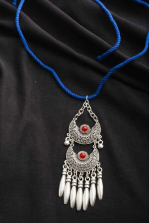 Image for Kusvaa Kpp17 Turkish Multi Stone Pendant Blue Side