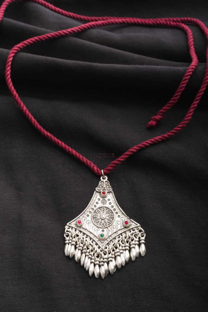 Image for Kusvaa Kpp18 Turkish Multi Stone Pendant Red Front