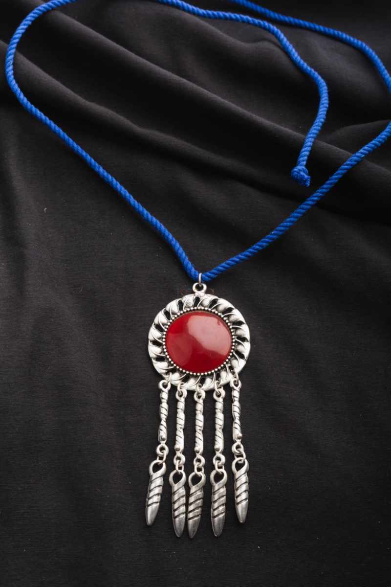Image for Kusvaa Kpp19 Turkish Multi Stone Pendant Blue Side