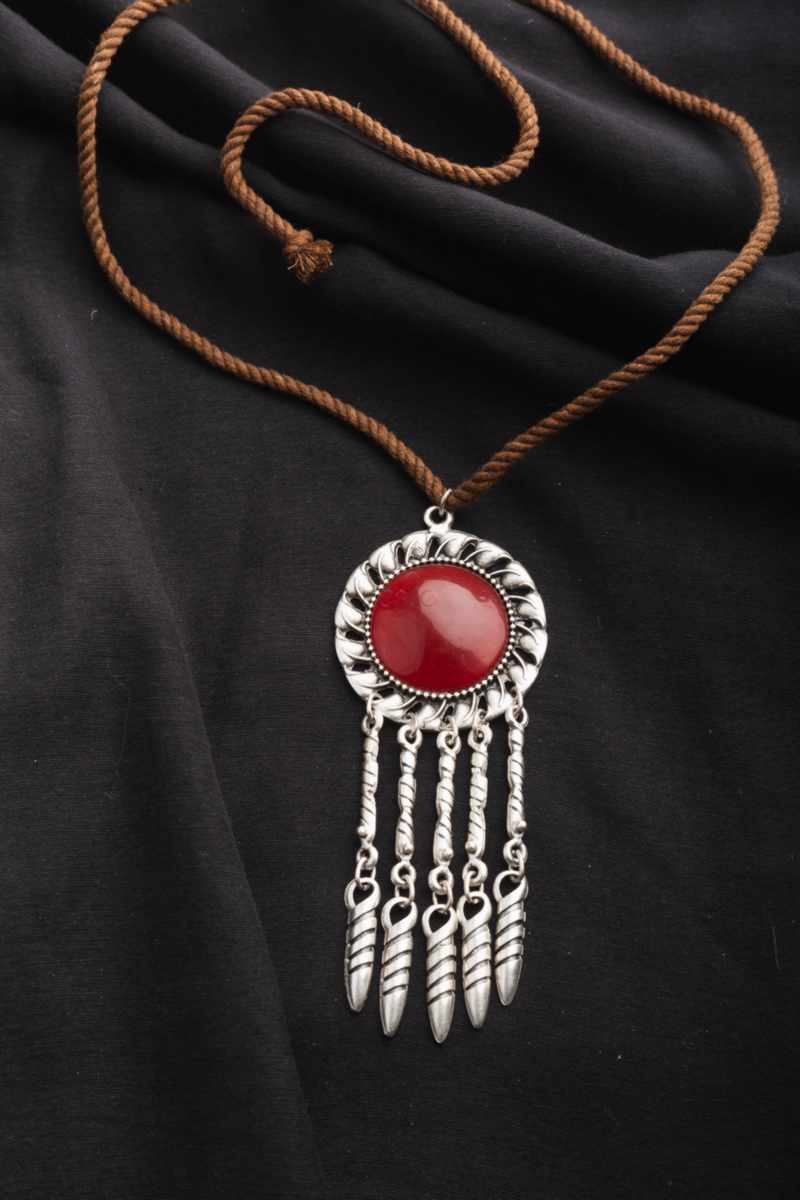 Image for Kusvaa Kpp19 Turkish Multi Stone Pendant Brown Closeup