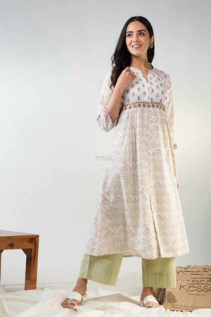 Image for Kusvaa Vcr180 Naffisha Cotton A Line Kurta Featured