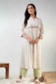 Image for Kusvaa Vcr180 Naffisha Cotton A Line Kurta Side