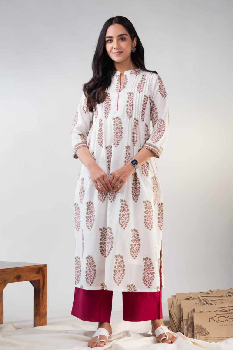 Image for Kusvaa Vcr181 Naia Cotton Straight Fit Kurta Front