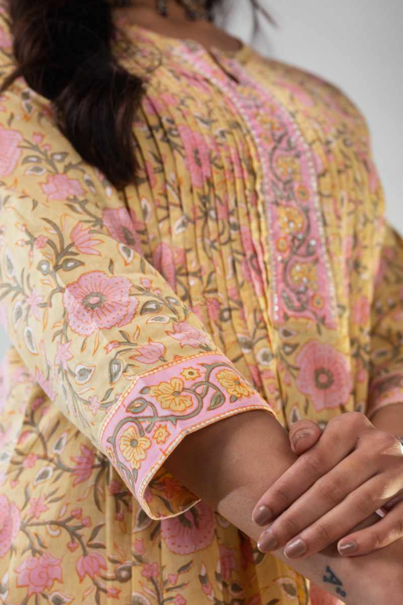 Image for Kusvaa Vcr182 Iti Cotton A Line Kurta Closeup 2