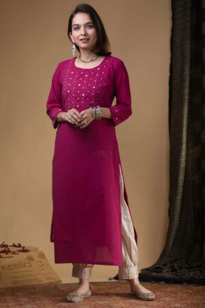 Image for Kusvaa Ws972 Divija South Cotton Straight Fit Kurta Featured