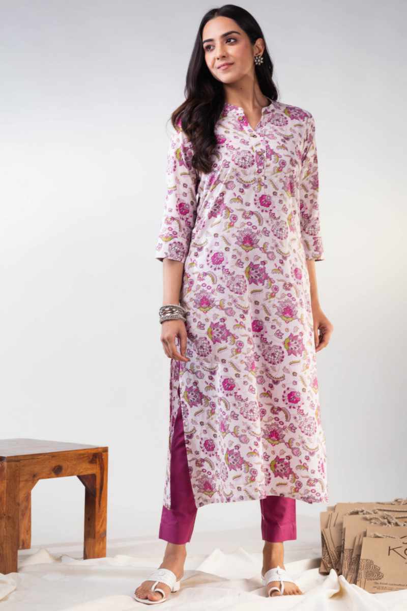 Image for Kusvaa Ws975 Nadia Cotton Straight Fit Kurta Featured