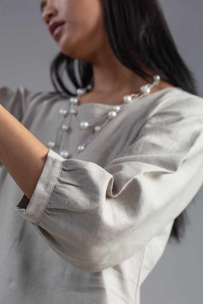 Image for Kusvaa Ws982 Udvi Linen Dress Closeup 2