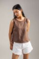 Image for Kusvaa Ws983 Raatri Linen Short Top Closeup 2
