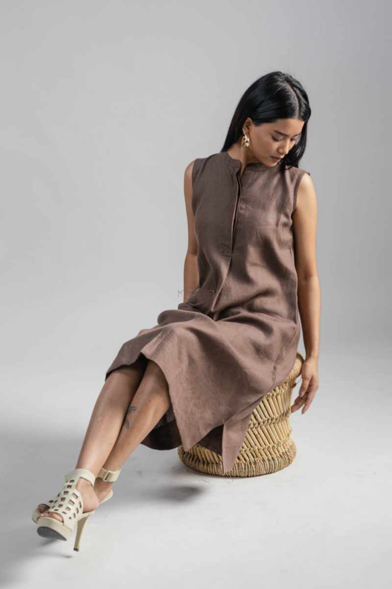 Image for Kusvaa Ws984 Takshaya Linen Dress Sitting