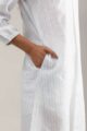 Image for Kusvaa Ws987 Daksha Stripe Linen Dress Closeup 2