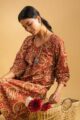 Image for Kusvaa Ws991 Kanishka Kalmkari Cotton Dress Sitting
