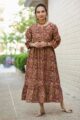 Image for Kusvaa Ws993 Banvi Kalmkari Cotton Dress Side