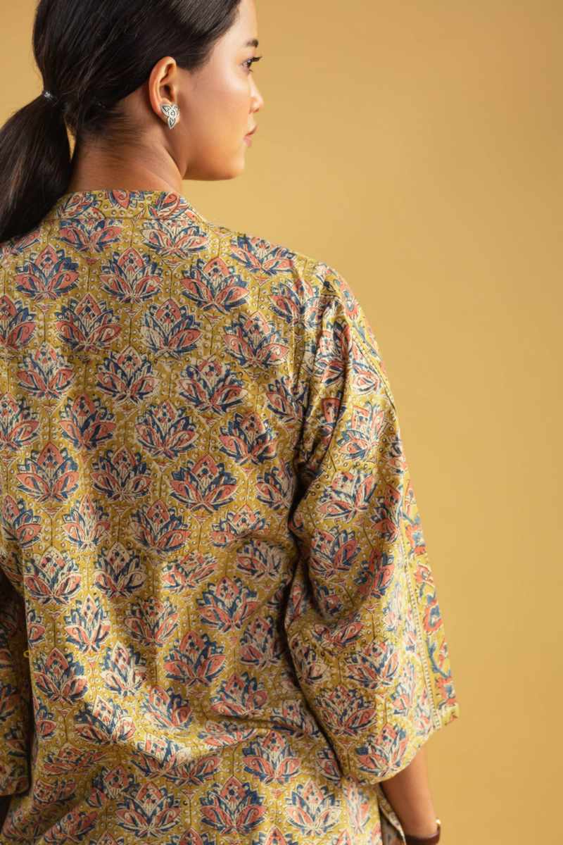 Image for Kusvaa Ws995 Aasta Kalmkari Cotton Co Ord Set Closeup 2