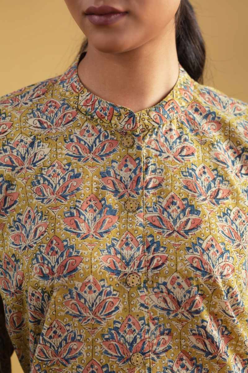 Image for Kusvaa Ws995 Aasta Kalmkari Cotton Co Ord Set Closeup