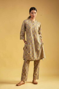 Image for Kusvaa Ws995 Aasta Kalmkari Cotton Co Ord Set Front