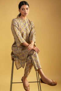 Image for Kusvaa Ws995 Aasta Kalmkari Cotton Co Ord Set Sitting