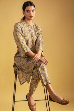 Image for Kusvaa Ws995 Aasta Kalmkari Cotton Co Ord Set Sitting