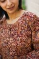 Image for Kusvaa Ws996 Avyaya Cotton Kalmkari Short Top Closeup