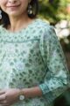 Image for Kusvaa Wsr369 Aslesha Handblock Cotton Short Kurti Closeup 2