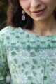 Image for Kusvaa Wsr369 Aslesha Handblock Cotton Short Kurti Closeup