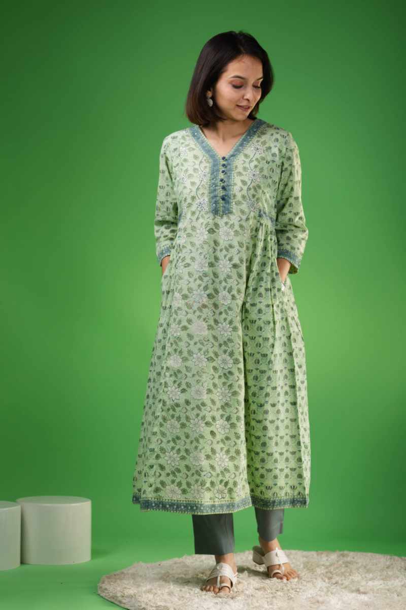 Image for Kusvaa Wsr370 Helly Cotton A Line Kurta Featured