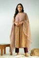 Image for Kusvaa Wsr371 Vaani Handblock Kurta With Kota Doriya Dupatta Featured