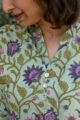 Image for Kusvaa Wsr374 Vadani Handblok Cotton Dress Closeup New
