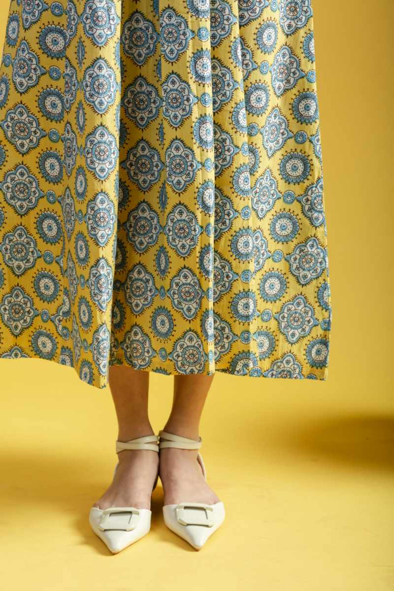 Image for Kusvaa Avdaf217 Ila Handloom Cotton A Line Dress Closeup 2
